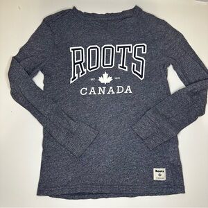 Roots Kids Long Sleeve Shirt - Grey Salt n Pepper Size M (7-8)
